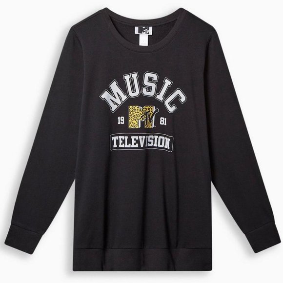 ❤️NWT VINTAGE TORRID SWEATSHIRT ☆ MTV VINTAGE 1980s ☆ GRAPHIC TEE PLUS SIZE - Picture 1 of 8